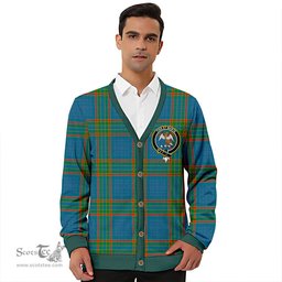 Scottish Ralston UK Ancient Clan Crest Tartan V neck Knitted Fleece Cardigans