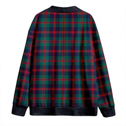Scottish Robertson of Struan Modern Clan Crest Tartan V neck Knitted Fleece Cardigans