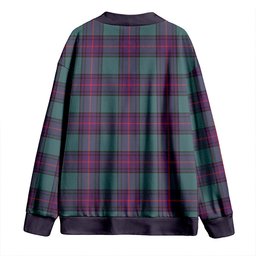 Scottish Shaw Weathered Clan Crest Tartan V neck Knitted Fleece Cardigans