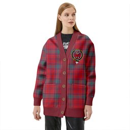 Scottish MacLintock Weathered Clan Crest Tartan V neck Knitted Fleece Cardigans