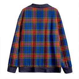 Scottish Traill (Trayle) Modern Clan Crest Tartan V neck Knitted Fleece Cardigans