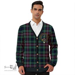 Scottish Rankin (Dalgliesh) Modern Clan Crest Tartan V neck Knitted Fleece Cardigans