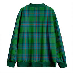 Scottish Shaw Ancient Clan Crest Tartan V neck Knitted Fleece Cardigans