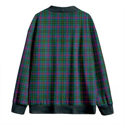 Scottish Wood Modern Clan Crest Tartan V neck Knitted Fleece Cardigans