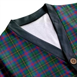 Scottish Wood Modern Clan Crest Tartan V neck Knitted Fleece Cardigans