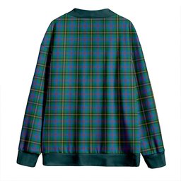 Scottish Wood Ancient Clan Crest Tartan V neck Knitted Fleece Cardigans