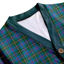 Scottish Wood Ancient Clan Crest Tartan V neck Knitted Fleece Cardigans