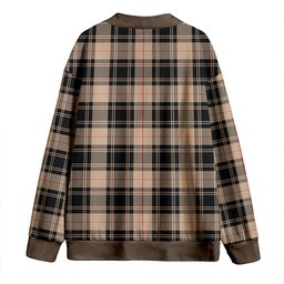 Scottish Moffat Weathered Clan Crest Tartan V neck Knitted Fleece Cardigans