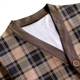 Scottish Moffat Weathered Clan Crest Tartan V neck Knitted Fleece Cardigans
