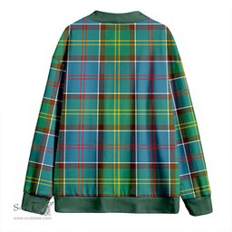 Scottish Whitelaw District Clan Crest Tartan V neck Knitted Fleece Cardigans