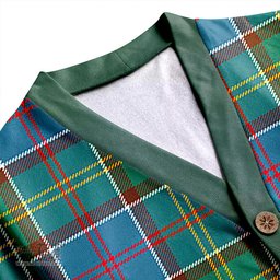 Scottish Whitelaw District Clan Crest Tartan V neck Knitted Fleece Cardigans