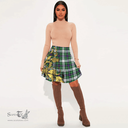 Scottish MacKenzie Dress Modern Tartan Womens Mini Skirt Scotland Luxury Golden Thistle Skirt