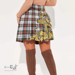 Scottish MacDuff Dress Modern Tartan Womens Mini Skirt Scotland Luxury Golden Thistle Skirt
