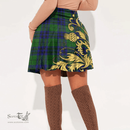 Scottish Keith Modern Tartan Womens Mini Skirt Scotland Luxury Golden Thistle Skirt