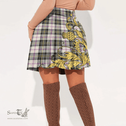 Scottish MacPherson Dress Ancient Tartan Womens Mini Skirt Scotland Luxury Golden Thistle Skirt
