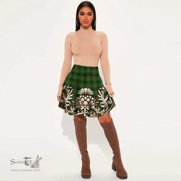 Scottish Kincaid Modern Tartan Womens Mini Skirt Scotland Royal Golden Thistle Skirt
