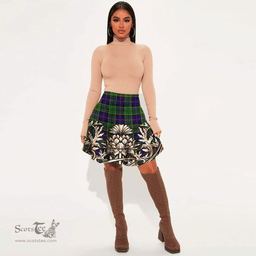 Scottish Forsyth Modern Tartan Womens Mini Skirt Scotland Royal Golden Thistle Skirt