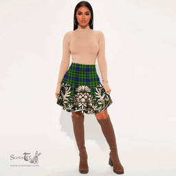 Scottish Rollo Modern Tartan Womens Mini Skirt Scotland Royal Golden Thistle Skirt