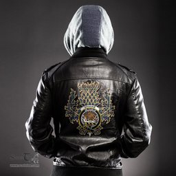 Scottish Graham of Montrose Modern Clan Crest Scottish Thistle Tartan Leather Jacket