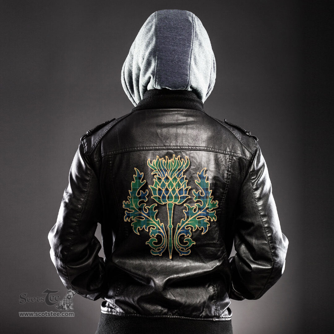 Scottish Graham of Menteith Ancient Clan Scottish Thistle Tartan Leather Jacket