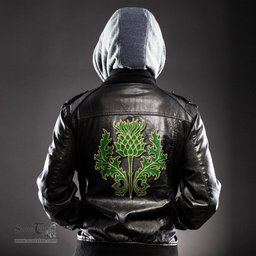 Scottish Don Tribe of Mar Clan Scottish Thistle Tartan Leather Jacket