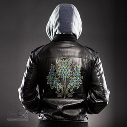 Scottish Campbell of Cawdor Ancient Clan Scottish Thistle Tartan Leather Jacket