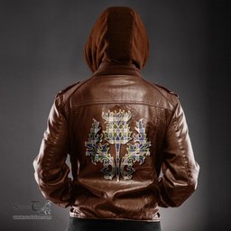 Scottish Gordon Dress Modern Clan Scottish Thistle Tartan Leather Jacket