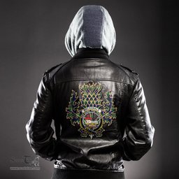 Scottish MacDonald of the Isles Hunting Modern Clan Crest Scottish Thistle Tartan Leather Jacket