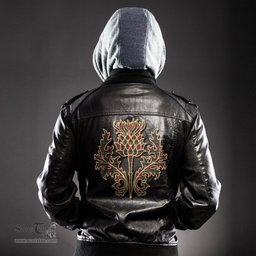Scottish MacKintosh Hunting Modern Clan Scottish Thistle Tartan Leather Jacket