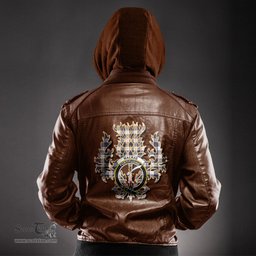 Scottish MacRae Dress Modern Clan Crest Scottish Thistle Tartan Leather Jacket