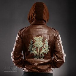 Scottish Kelly Dress Clan Scottish Thistle Tartan Leather Jacket
