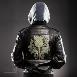 Scottish Kelly Dress Clan Scottish Thistle Tartan Leather Jacket