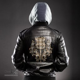 Scottish Menzies Black White Modern Clan Scottish Thistle Tartan Leather Jacket