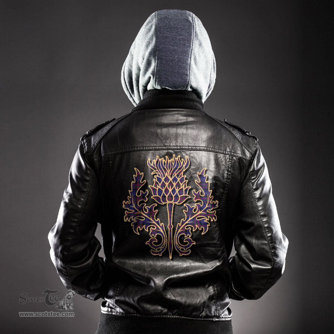 Scottish Pride of Scotland Clan Scottish Thistle Tartan Leather Jacket