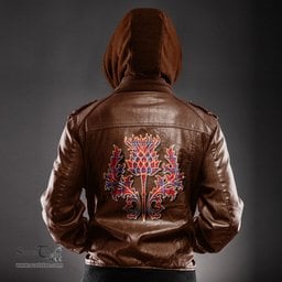 Scottish Wishart Dress Clan Scottish Thistle Tartan Leather Jacket