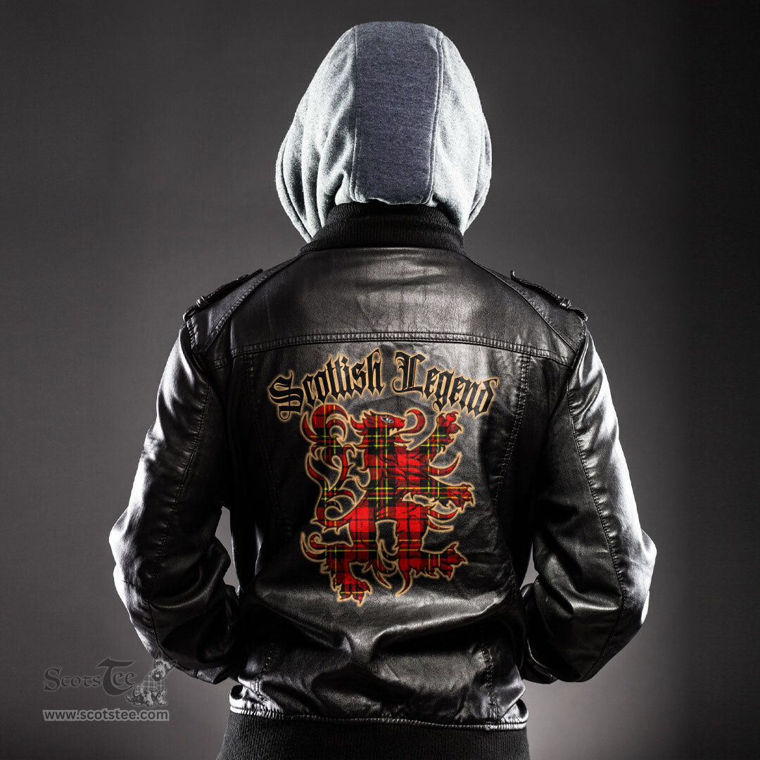 Scottish Brodie Modern Clan Scottish Legend Lion Tartan Leather Jacket