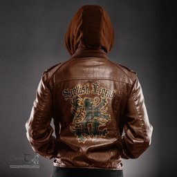 Scottish Buchanan Hunting Clan Scottish Legend Lion Tartan Leather Jacket