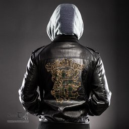 Scottish Buchanan Hunting Clan Scottish Legend Lion Tartan Leather Jacket