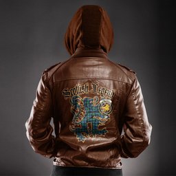 Scottish Campbell of Cawdor Ancient Clan Crest Scottish Legend Lion Tartan Leather Jacket