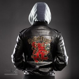 Scottish Burnett Modern Clan Crest Scottish Legend Lion Tartan Leather Jacket
