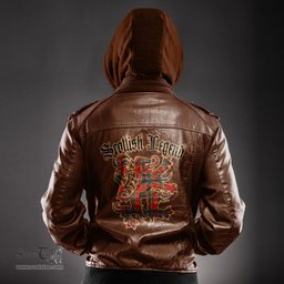 Scottish Drummond of Perth Clan Scottish Legend Lion Tartan Leather Jacket