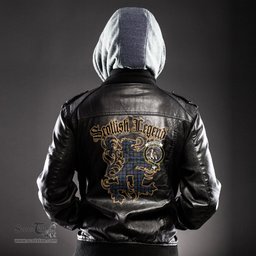 Scottish Fletcher Modern Clan Crest Scottish Legend Lion Tartan Leather Jacket