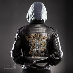 Scottish Douglas Grey Modern Clan Crest Scottish Legend Lion Tartan Leather Jacket