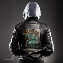 Scottish Graham of Montrose Ancient Clan Scottish Legend Lion Tartan Leather Jacket