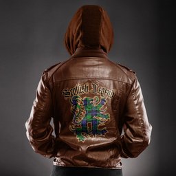 Scottish Graham of Menteith Modern Clan Scottish Legend Lion Tartan Leather Jacket