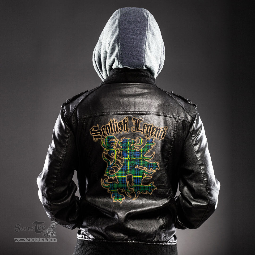 Scottish Campbell of Breadalbane Ancient Clan Scottish Legend Lion Tartan Leather Jacket