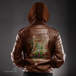 Scottish Cunningham Dress Green Dancers Clan Scottish Legend Lion Tartan Leather Jacket