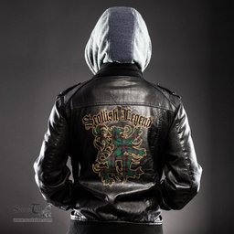 Scottish Chisholm Hunting Ancient Clan Scottish Legend Lion Tartan Leather Jacket