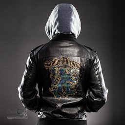 Scottish Davidson of Tulloch Clan Crest Scottish Legend Lion Tartan Leather Jacket
