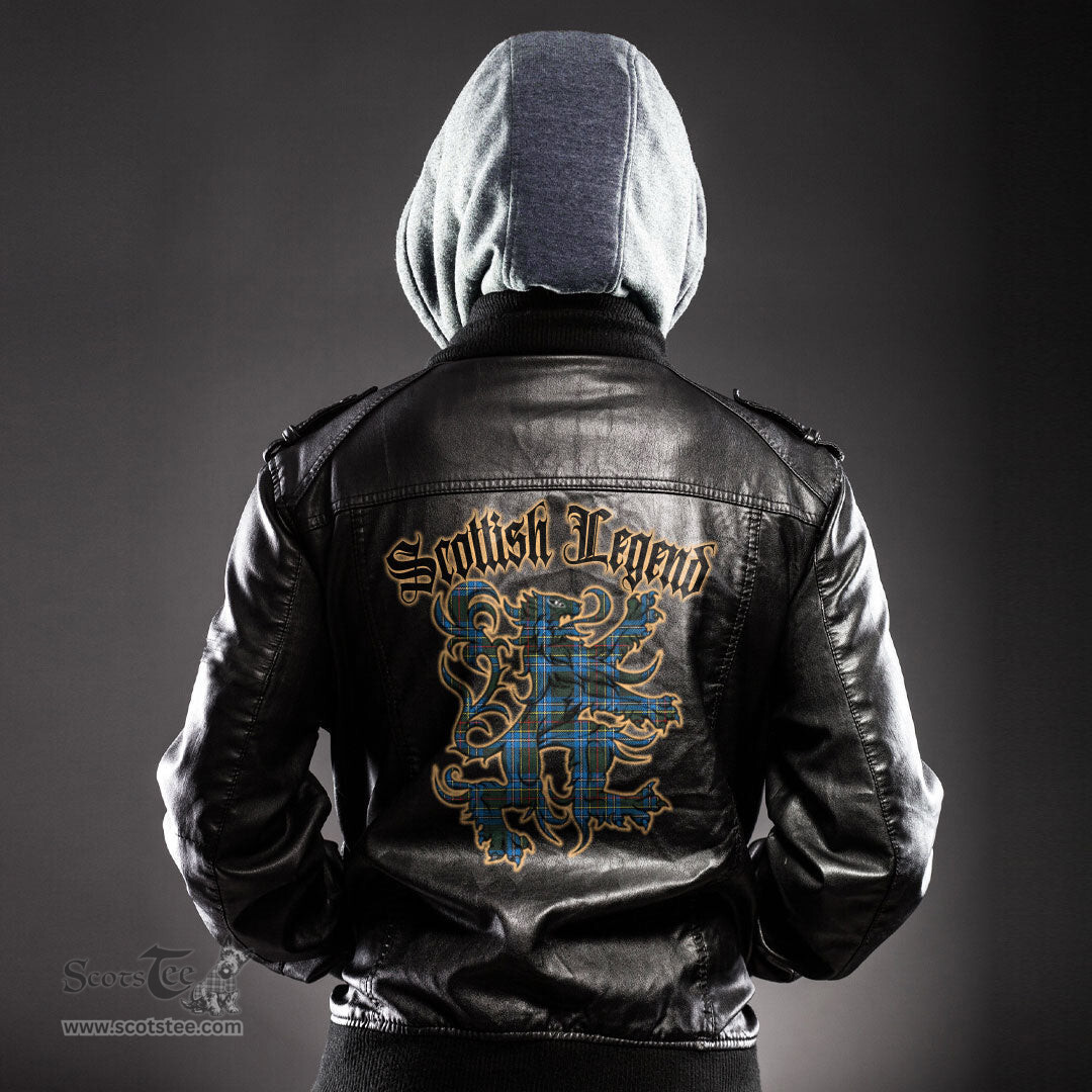 Scottish Cockburn Modern Clan Scottish Legend Lion Tartan Leather Jacket